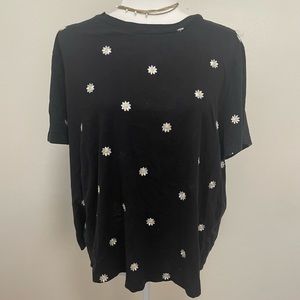 Forever 21+ Black Flower Tee